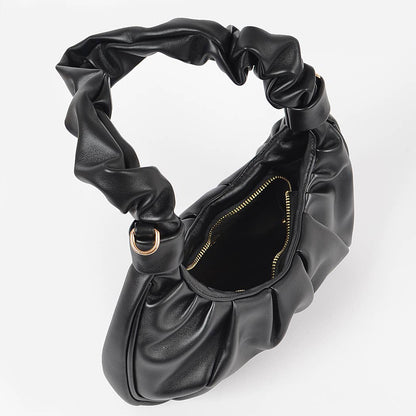 Pleated Simple Shoulder Bag: Pink