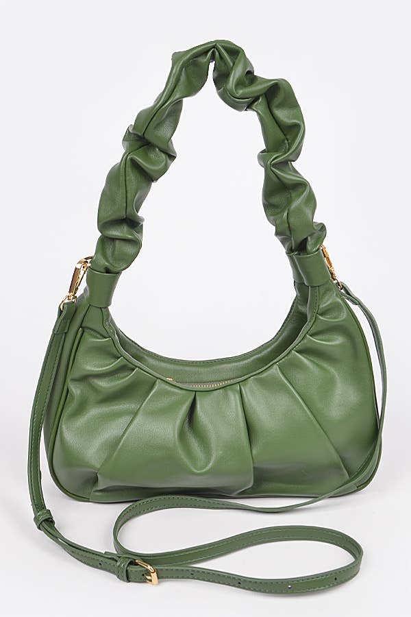 Pleated Simple Shoulder Bag: Pink