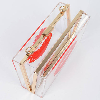 Lip Clear Hard Clutch W/clear Chain: Clear Red