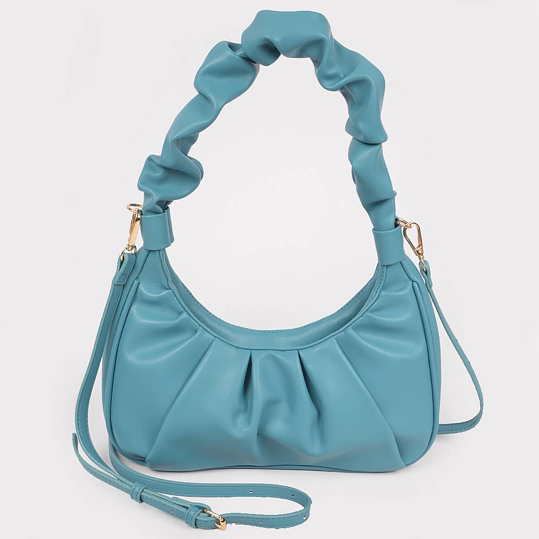 Pleated Simple Shoulder Bag: Pink