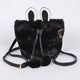 Faux Fur Bunny Clutch: Black