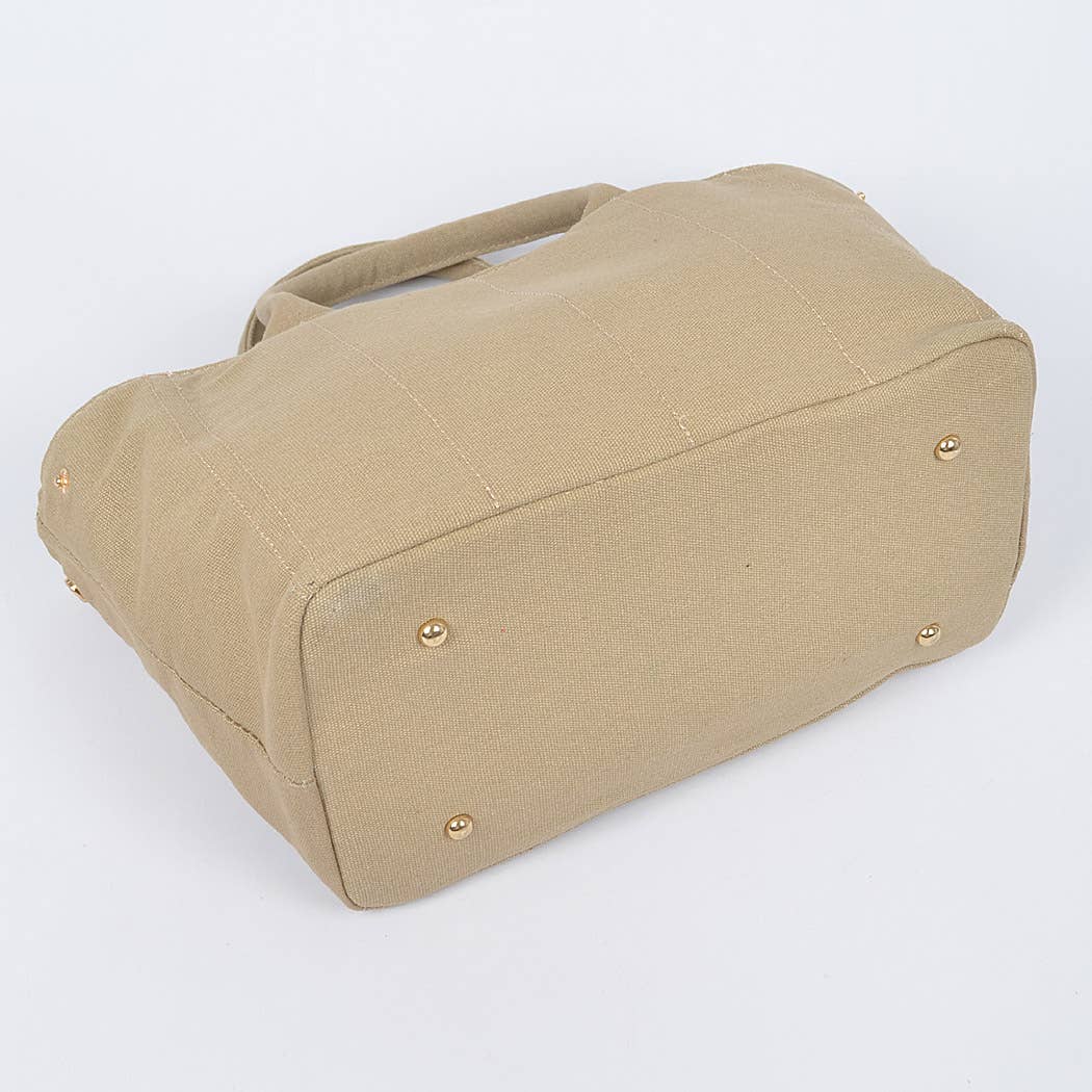 Solid Canvas Tote: Teal