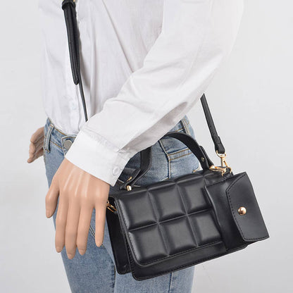 Quilted Top Handle Bag: Teal