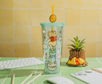 Winnie the Pooh Honey Cold Cup with Lid and Straw