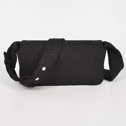 Embossed Micro Suede Shoulder Bag: Purple