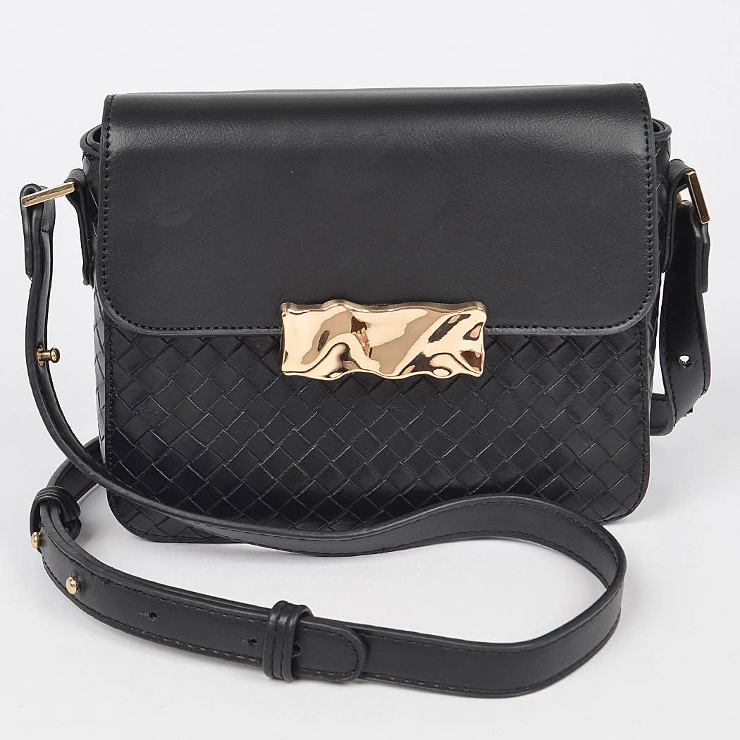 Faux Leather Crossbody Bag: Purple