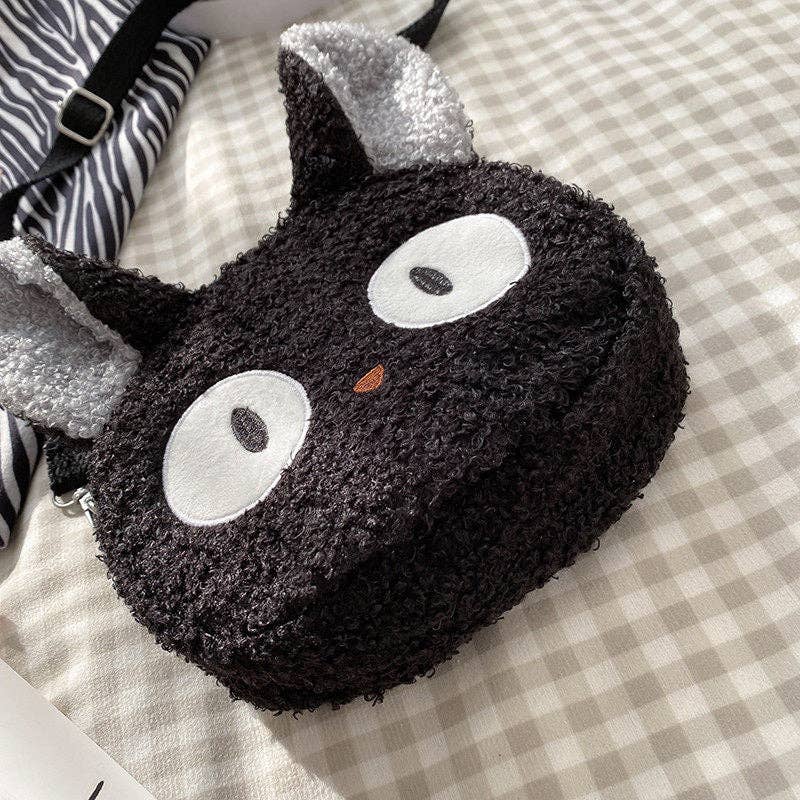 Cartoon Lamb Fur Crossbody Bag: Khaki without Pendant