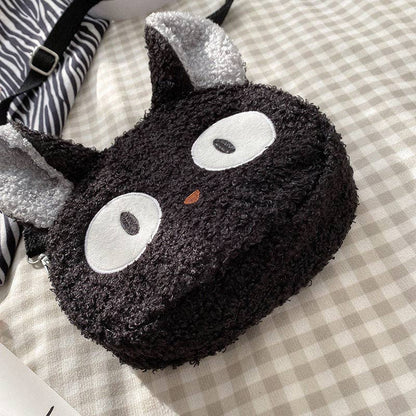 Cartoon Lamb Fur Crossbody Bag: Khaki without Pendant