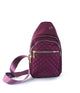 Sleek Quilted Nylon Sling Bag - Multi-Pocket Chest Pack