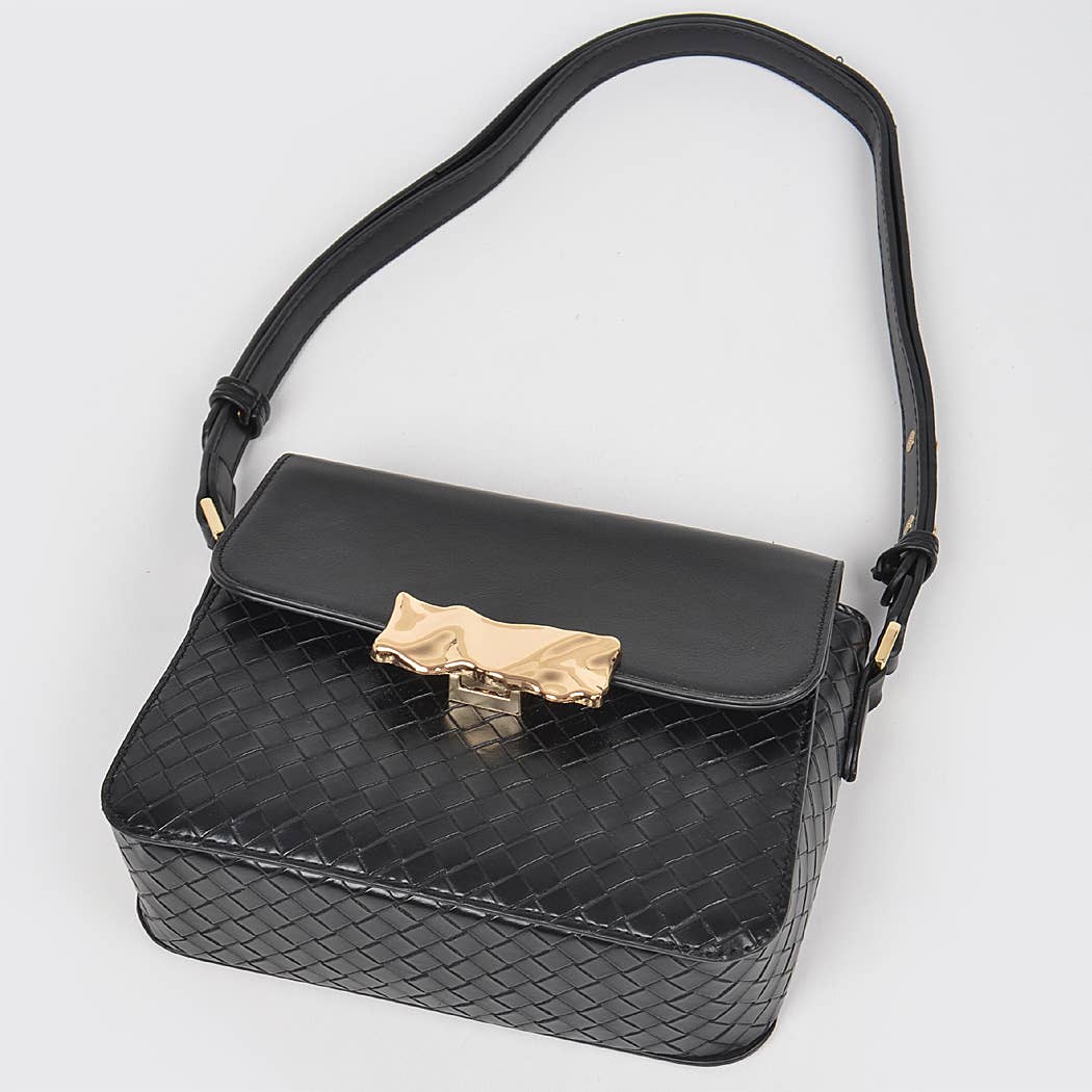 Faux Leather Crossbody Bag: Purple