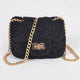 Faux Fur Mini Crossbody Bag: Black
