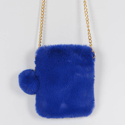 Faux Fur Cellphone Bag: Mustard