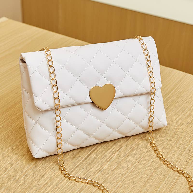 Love heart bag lingge crossbody: Apricot / M