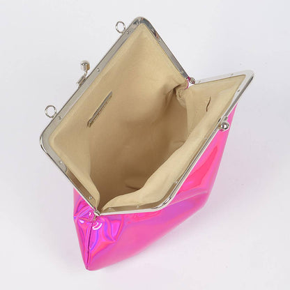 Mirror Metallic Ball Chain Frame Bag: Green