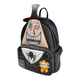 A black faux-leather mini backpack featuring a stylized Mayor from The Nightmare Before Christmas design, including a large smiling face on the front, a sheriff badge patch, and a yellow 'Mayor' ribbon. The Grotto Treasures Exclusive logo is visible in the top left corner.
