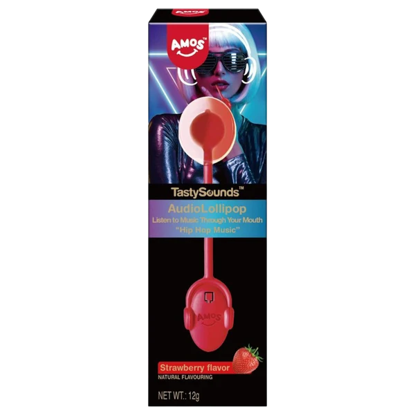 Amos Tasty Sounds Hip Hop Strawberry Lollipop - 0.42oz (12g)