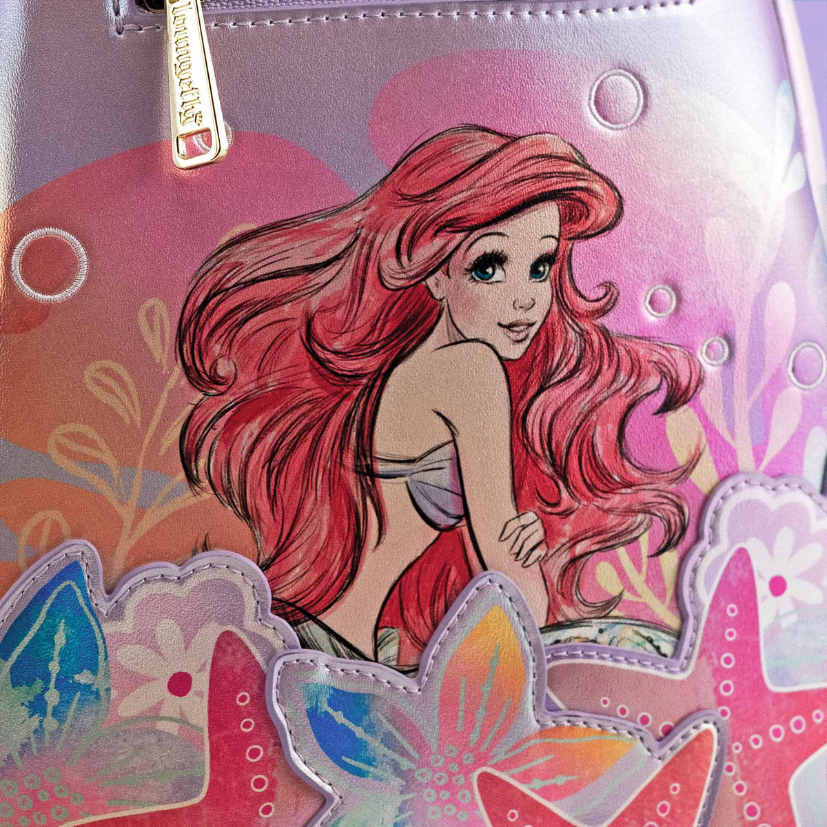 Ariel Soft Floral Mini Backpack Exclusive Loungefly Disney The Little Mermaid