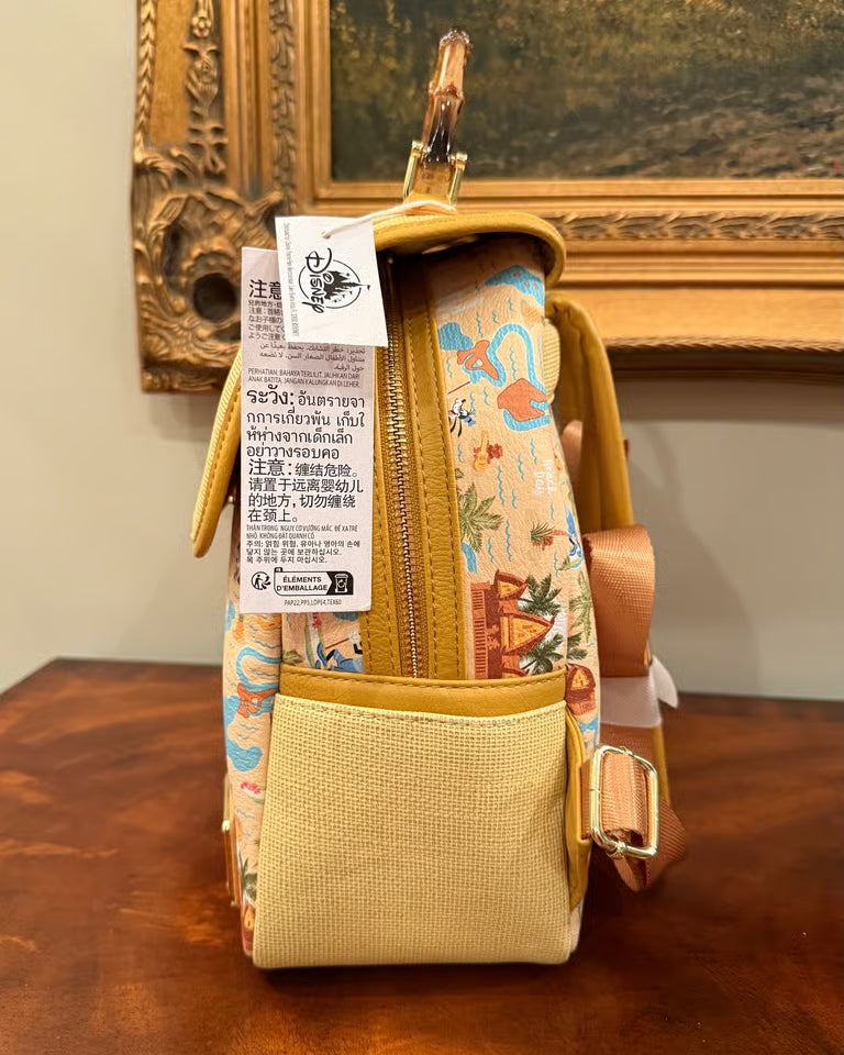 Aulani Resort Disney Parks Loungefly Backpack with Bamboo Handle