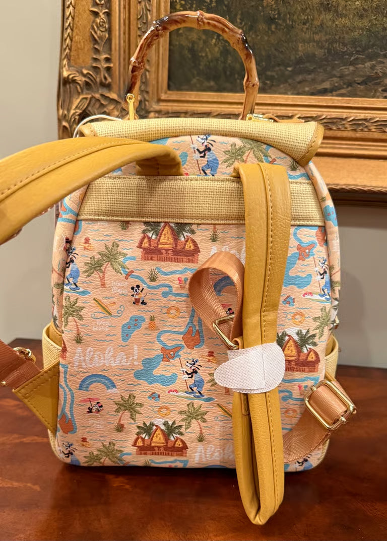 Aulani Resort Disney Parks Loungefly Backpack with Bamboo Handle