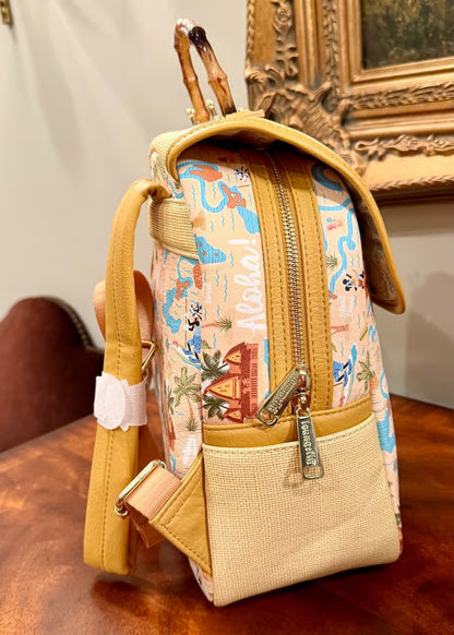 Aulani Resort Disney Parks Loungefly Backpack with Bamboo Handle