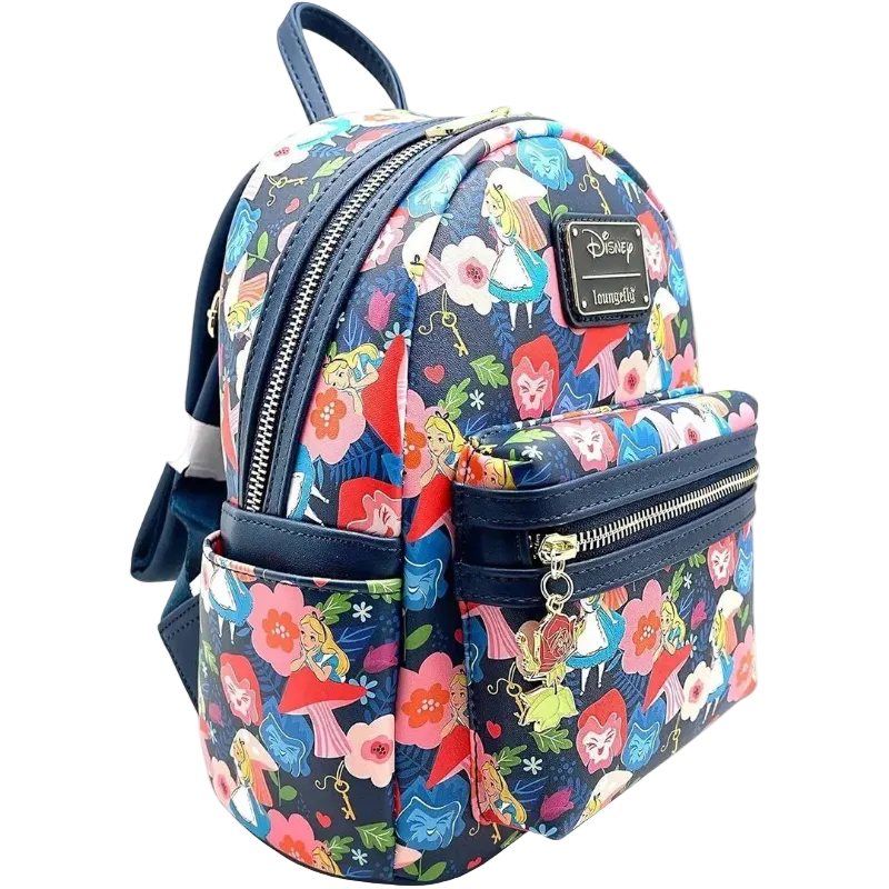 Colorful backpack with fairy design on a white background