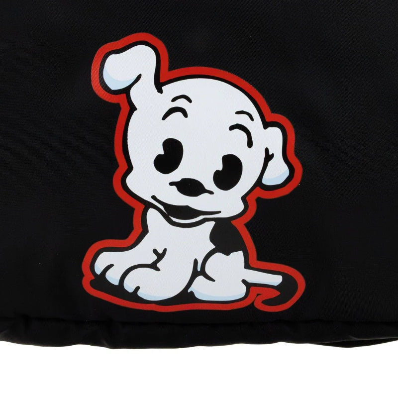 Cartoon dog character on a black background