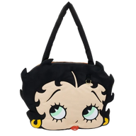 Cartoon character bag with a black hairdo on a white background