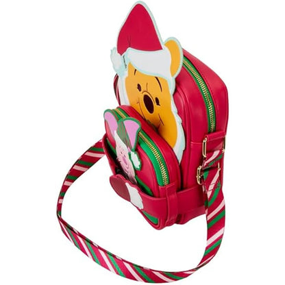 Loungefly Disney Winnie the Pooh Santa Winnie and Piglet Crossbuddies Crossbody Bag with Coin Bag