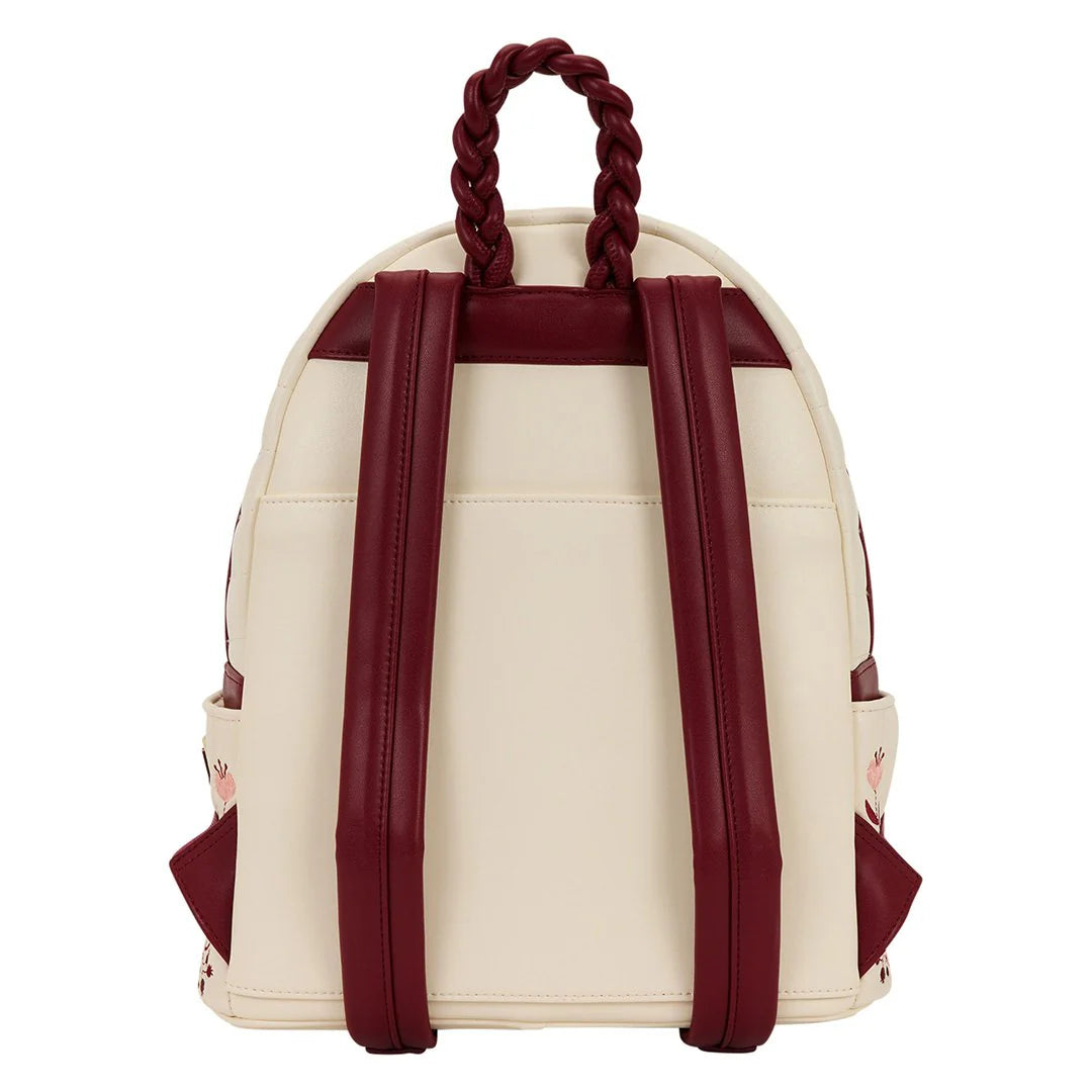 Loungefly Cream & Red Floral Mini Backpack