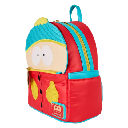 Backpack with a cartoon character face on a white background