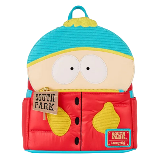 South Park-themed backpack with character design on a white background
