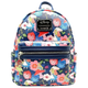 Backpack with colorful Disney-themed design on a white background