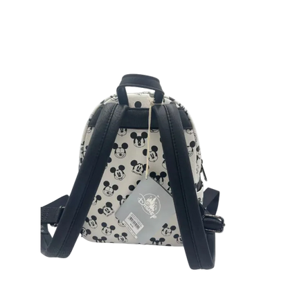 Mickey Mouse Faces Black & White Allover Print Mini Backpack