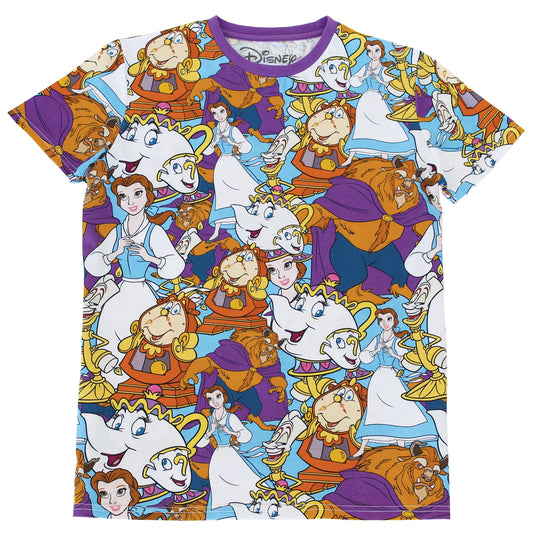 CakeWorthy Disney Beauty and the Beast All Over Print T-Shirt