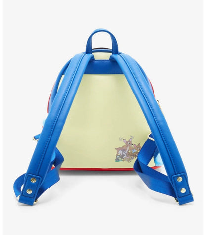Blue backpack with a visible brand logo on a white background