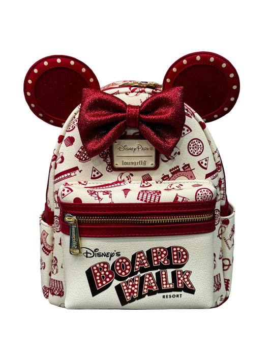 Disney Boardwalk Resort Glitter Minnie Loungefly Backpack