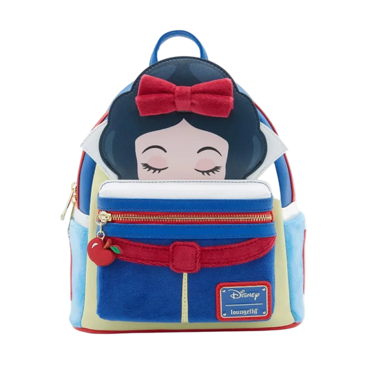 Backpack designed like Snow White from Disney on a white background